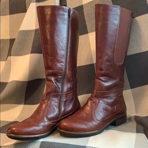Naot Viento Tall Leather Boots - Cognac